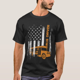 Patriottische buschauffeur USA American Flag Schoo T-shirt