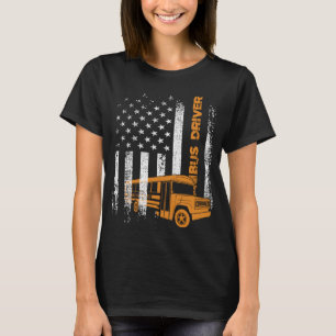 Patriottische Buschauffeur USA Amerikaanse Vlag S T-shirt
