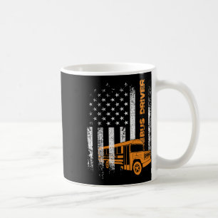 Patriottische buschauffeur VS Amerikaanse vlag - S Koffiemok