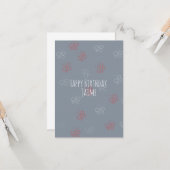 Patriottische Butterflies Birthday Party Grey Kaart (Voorkant / Achterkant in situ)