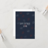 Patriottische Butterflies Birthday Party Kaart (Voorkant / Achterkant in situ)