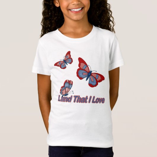 Patriottische Butterflies T-shirt (Voorkant)
