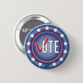 Patriottische Button voor democratische donkersymb (Voorkant /achterkant)