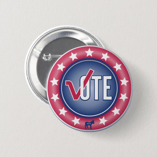 Patriottische Button voor democratische donkersymb (Voorkant /achterkant)