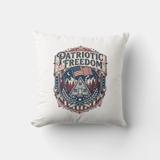 Patriottische Cabin Weekend Vector Grafische T-shi Kussen (Voorkant)