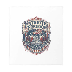 Patriottische Cabin Weekend Vector Grafische T-shi Notitieblok