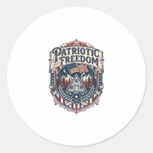 Patriottische Cabin Weekend Vector Grafische T-shi Ronde Sticker