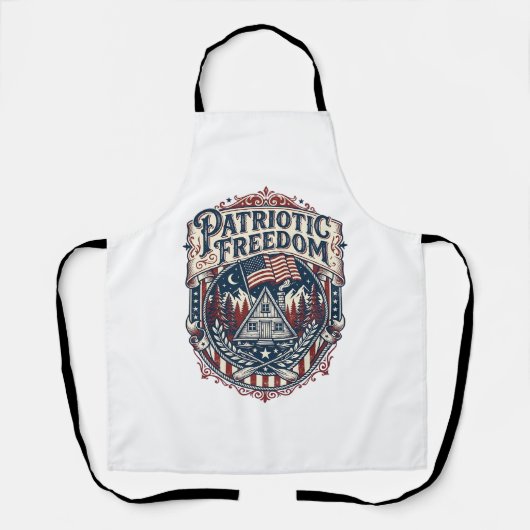 Patriottische Cabin Weekend Vector Grafische T-shi Schort (Voorkant)