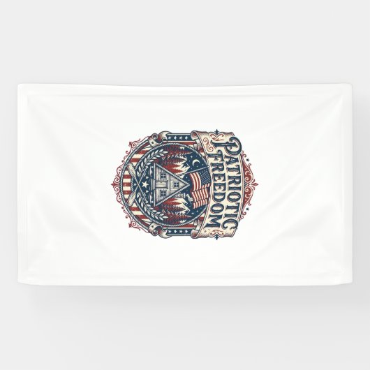 Patriottische Cabin Weekend Vector Grafische T-shi Spandoek (Horizontaal)