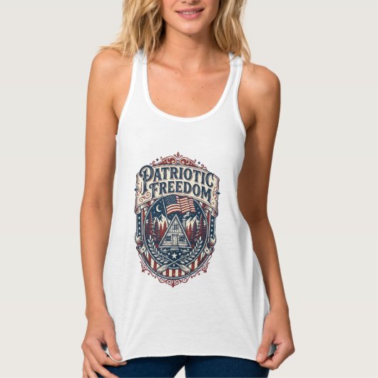 Patriottische cabin weekend vector grafische T-shi Tanktop (Voorkant)