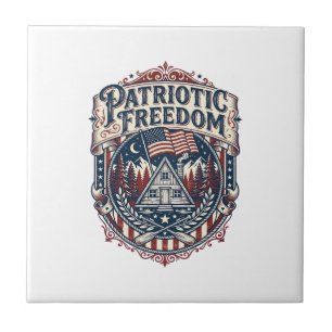 Patriottische Cabin Weekend Vector Grafische T-shi Tegeltje