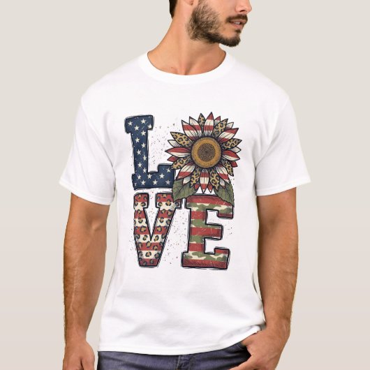 Patriottische Cactus Vintage Gravure Shirt Ontwerp (Voorkant)