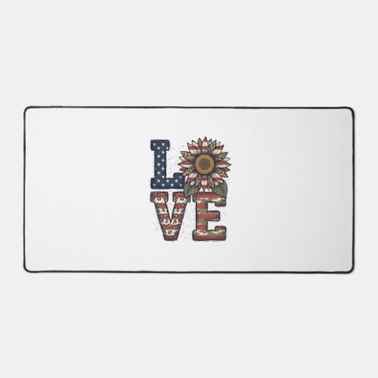 Patriottische Cactus Vintage Gravure Shirt Ontwerp Bureaumat (Voorkant)