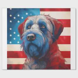 Patriottische Cairn Terrier Amerikaanse Vlag Cadeaupapier