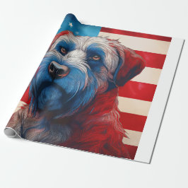 Patriottische Cairn Terrier Amerikaanse Vlag Cadeaupapier