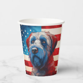 Patriottische Cairn Terrier Amerikaanse Vlag Papieren Bekers