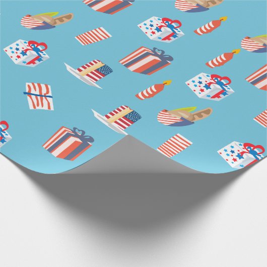 Patriottische Cakes en Geschenken 4 juli Cadeaupapier (Hoek)
