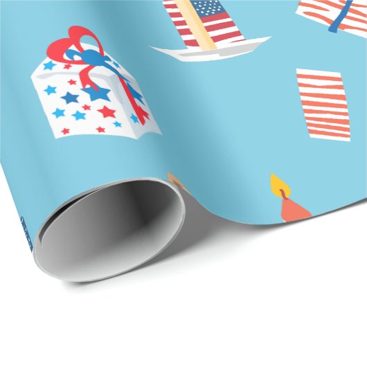 Patriottische Cakes en Geschenken 4 juli Cadeaupapier (Rol Hoek)