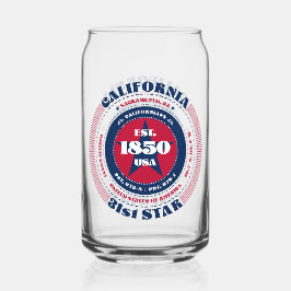 Patriottische California Typography Drinkware Set Blikvorm Glas