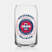 Patriottische California Typography Drinkware Set Blikvorm Glas (Achterkant)
