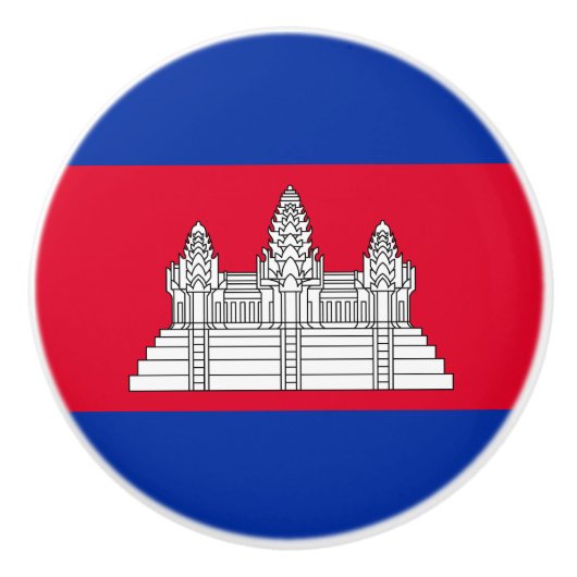 Patriottische Cambodja Vlag Keramische Knop (Voorkant)