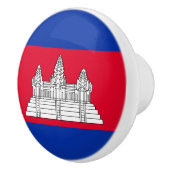 Patriottische Cambodja Vlag Keramische Knop (Rechts)