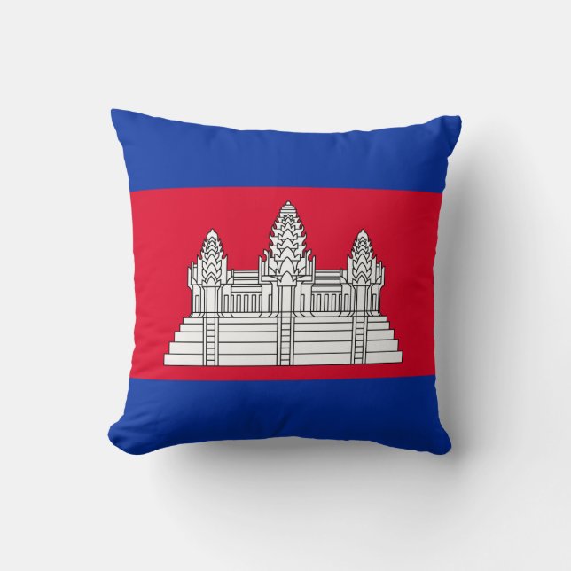 Patriottische Cambodja Vlag Kussen (Voorkant)