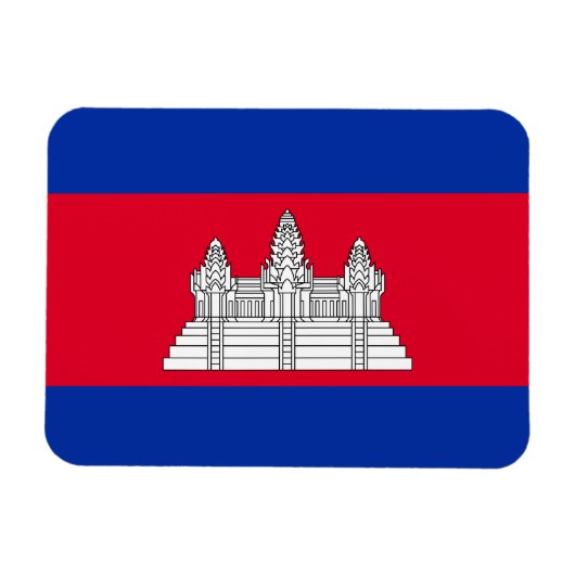 Patriottische Cambodja Vlag Magneet (Horizontaal)