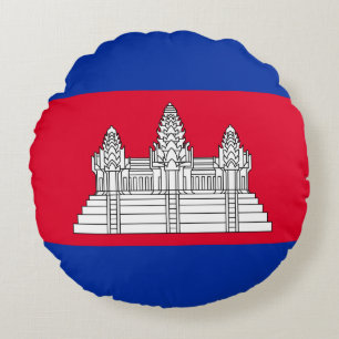 Patriottische Cambodja Vlag Ronde Kussen