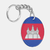 Patriottische Cambodja Vlag Sleutelhanger (Voorkant Links)