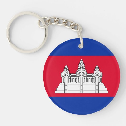 Patriottische Cambodja Vlag Sleutelhanger (Voorkant)