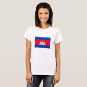 Patriottische Cambodja Vlag T-shirt (Voorkant volledig)