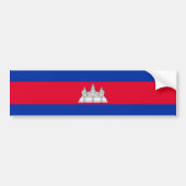 Patriottische Cambodjaanse vlag Bumpersticker (Voorkant)