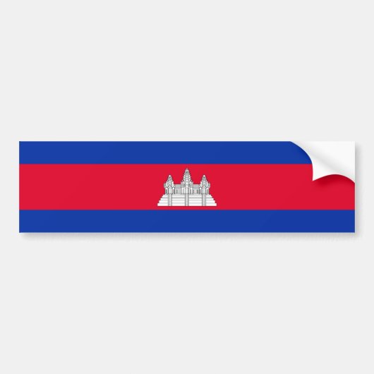 Patriottische Cambodjaanse vlag Bumpersticker (Voorkant)
