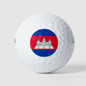 Patriottische Cambodjaanse vlag Golfballen (Voorkant)