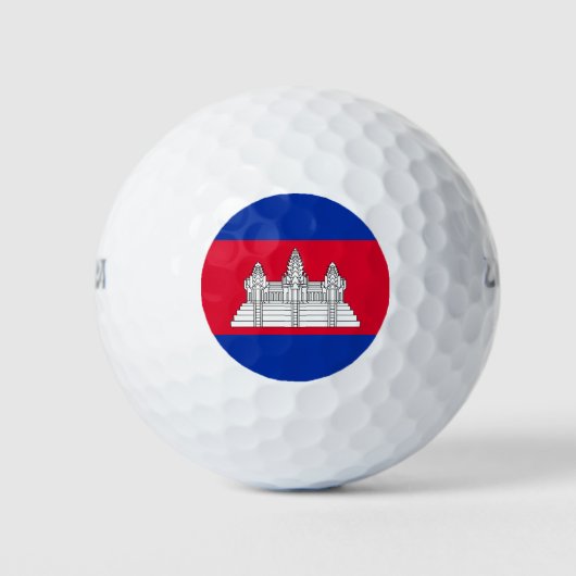 Patriottische Cambodjaanse vlag Golfballen (Voorkant)