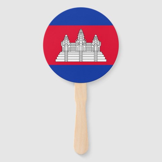 Patriottische Cambodjaanse vlag Handwaaier (Voorkant)