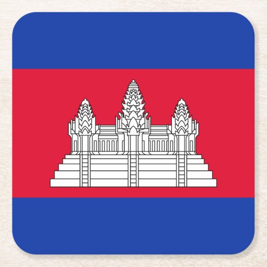 Patriottische Cambodjaanse vlag Kartonnen Onderzetters (Voorkant)