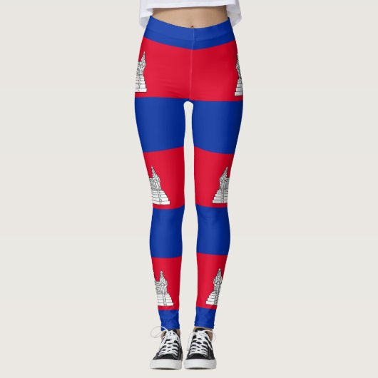 Patriottische Cambodjaanse vlag Leggings (Voorkant)