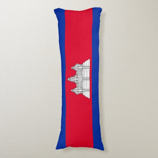 Patriottische Cambodjaanse vlag Lichaamskussen (Voorkant Verticaal)