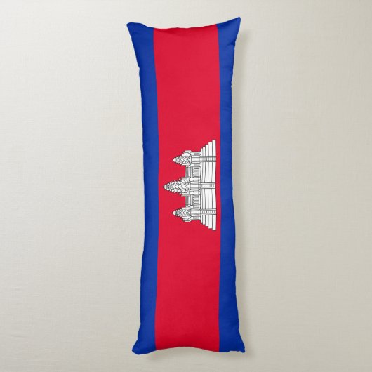Patriottische Cambodjaanse vlag Lichaamskussen (Achterkant (Verticaal))
