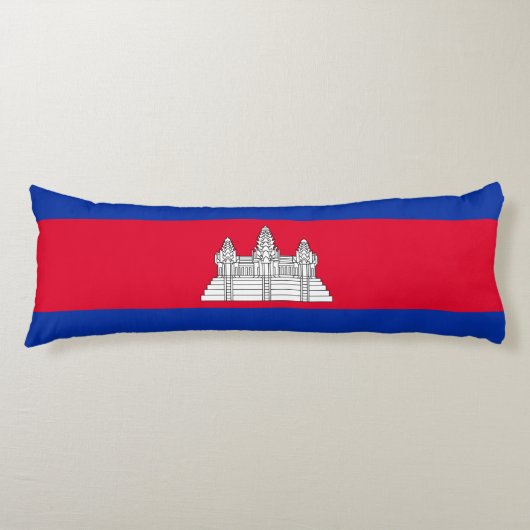 Patriottische Cambodjaanse vlag Lichaamskussen (Voorkant)