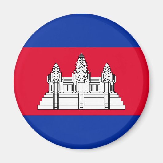 Patriottische Cambodjaanse vlag Magneet (Voorkant)