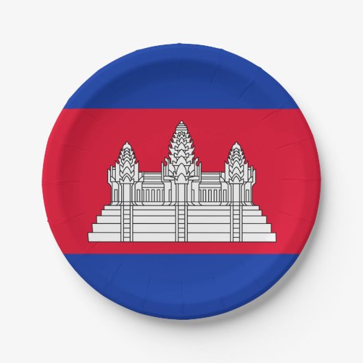 Patriottische Cambodjaanse vlag Papieren Bordje (Voorkant)