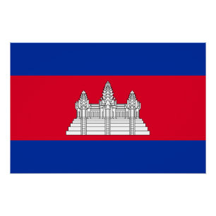 Patriottische Cambodjaanse vlag Perfect Poster