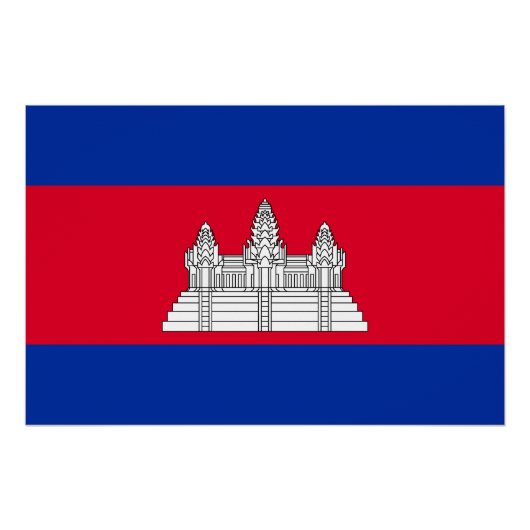 Patriottische Cambodjaanse vlag Perfect Poster (Voorkant)
