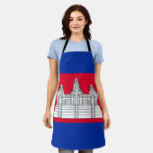 Patriottische Cambodjaanse vlag Schort (Gedragen)