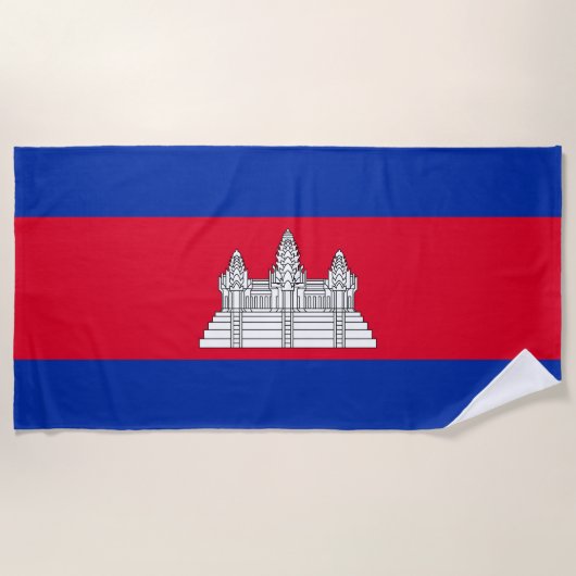 Patriottische Cambodjaanse vlag Strandlaken (Voorkant)
