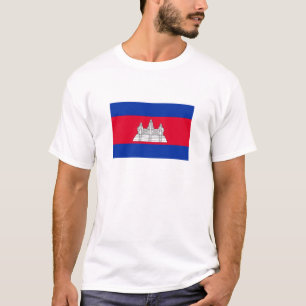 Patriottische Cambodjaanse vlag T-shirt