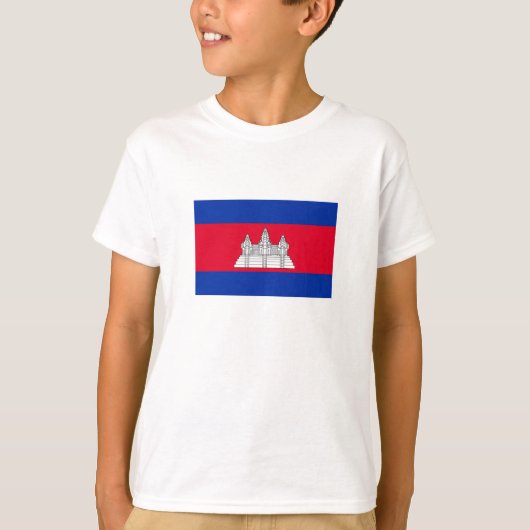 Patriottische Cambodjaanse vlag T-shirt (Voorkant)